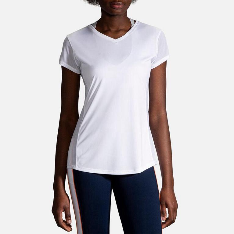 Brooks STEALTH Short Sleeve Running Shirt Womens Online - White (CTI206189)